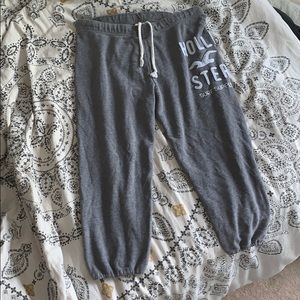 Hollister cropped grey joggers